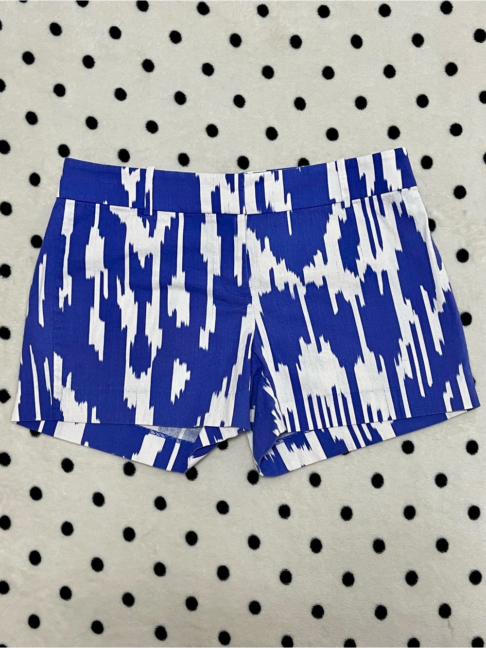 J. Crew Blue and White Ikat Print Shorts Size 6